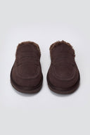 KELARA Fur Lined Winter Slippers - Brown Suede - thefashionproject.gr - KELARA