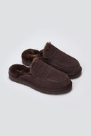 KELARA Fur Lined Winter Slippers - Brown Suede - thefashionproject.gr - KELARA