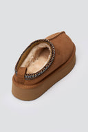 KELARA Fur Lined Winter Slippers - Camel Suede - thefashionproject.gr - KELARA