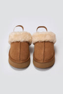 KELARA Fur Lined Winter Slippers - Camel Suede - thefashionproject.gr - KELARA