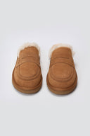 KELARA Fur Lined Winter Slippers - Camel Suede - thefashionproject.gr - KELARA