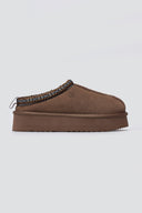 KELARA Fur Lined Winter Slippers - Taupe Suede - thefashionproject.gr - KELARA