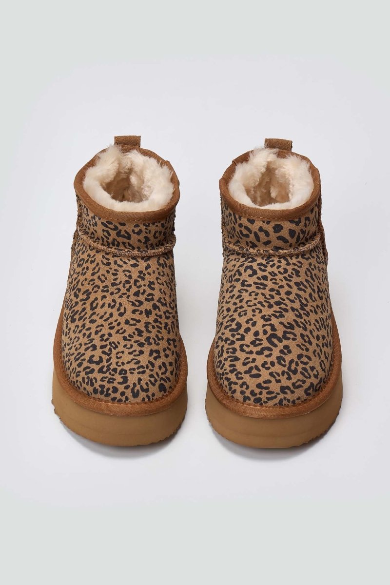 KELARA Leopard Print Ankle Boots - Leopard suede - thefashionproject.gr - KELARA