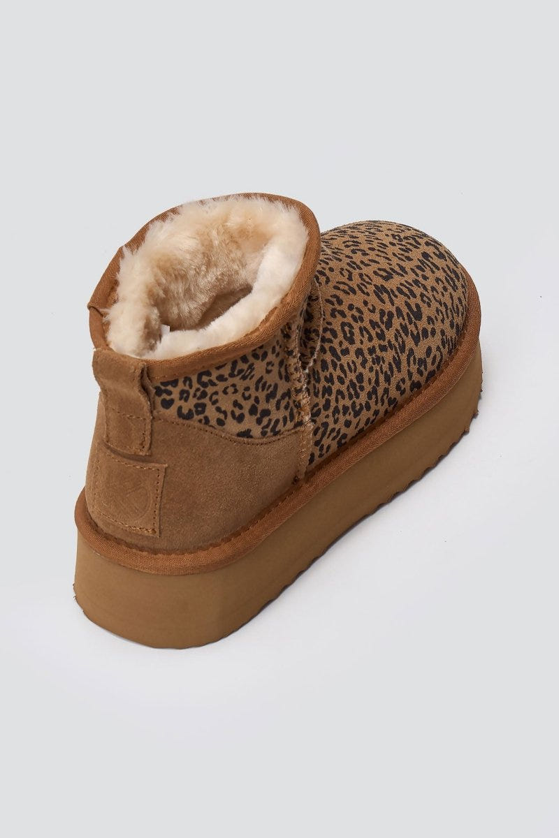 KELARA Leopard Print Ankle Boots - Leopard suede - thefashionproject.gr - KELARA
