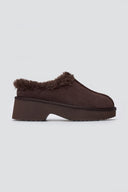 KELARA Winter Slippers Warm Lining - Brown Suede - thefashionproject.gr - KELARA