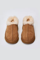 KELARA Winter Slippers Warm Lining - Camel Suede - thefashionproject.gr - KELARA