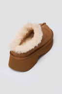 KELARA Winter Slippers Warm Lining - Camel Suede - thefashionproject.gr - KELARA