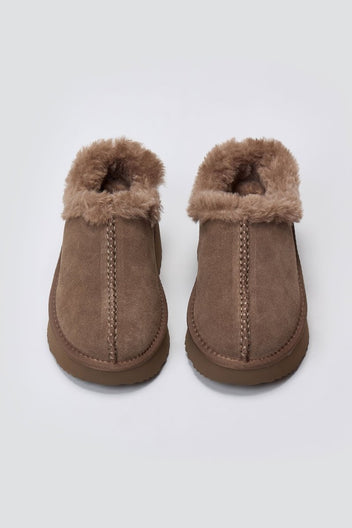 KELARA Winter Slippers Warm Lining - Taupe Suede - thefashionproject.gr - KELARA