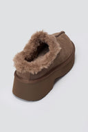 KELARA Winter Slippers Warm Lining - Taupe Suede - thefashionproject.gr - KELARA