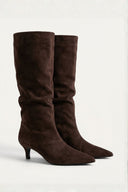 Kitten Heel Boots TFP - Brown Suede - thefashionproject.gr - TFP