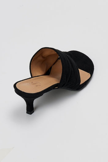 ERYNN - Kitten Heel Mules - Black Suede