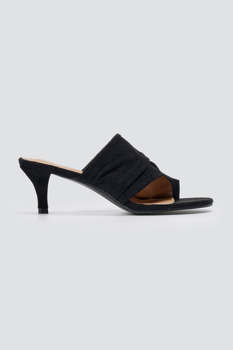 ERYNN - Kitten Heel Mules - Black Suede
