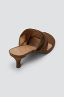 ERYNN - Kitten Heel Mules - Brown Suede