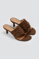 ERYNN - Kitten Heel Mules - Brown Suede