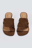 ERYNN - Kitten Heel Mules - Brown Suede