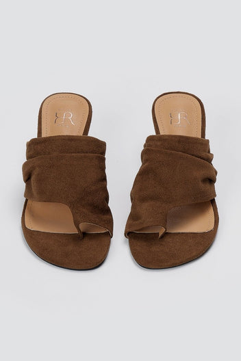ERYNN - Kitten Heel Mules - Brown Suede