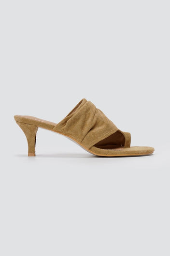 ERYNN - Kitten Heel Mules - Taupe Suede