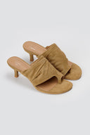 ERYNN - Kitten Heel Mules - Taupe Suede