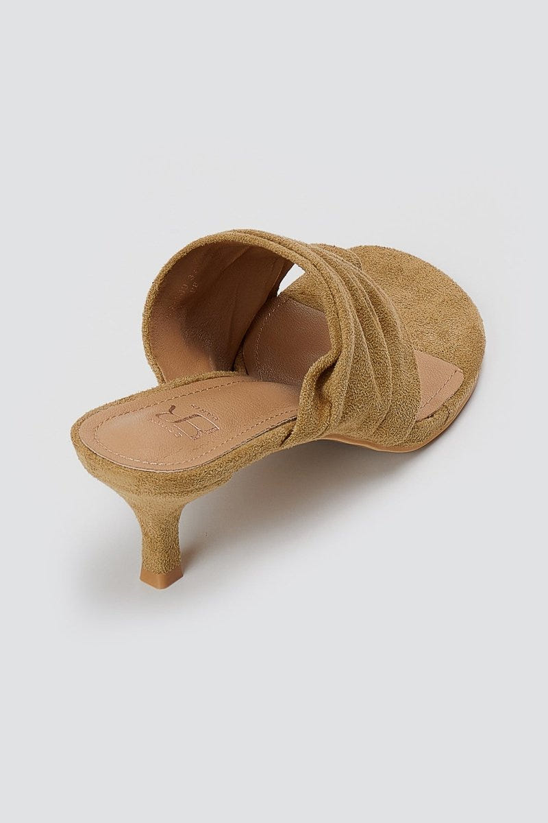 ERYNN - Kitten Heel Mules - Taupe Suede