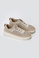 Refresh - Knit Lace Up Sneakers Comfort - Beige Matte