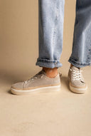 Refresh - Knit Lace Up Sneakers Comfort - Beige Matte