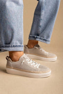 Refresh - Knit Lace Up Sneakers Comfort - Beige Matte