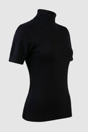 Wit Girl - Knit Short Sleeve Turtleneck Top - Black