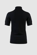 Wit Girl - Knit Short Sleeve Turtleneck Top - Black