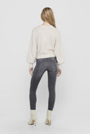 ONLY - Knit Top Embellished Neckline - Beige