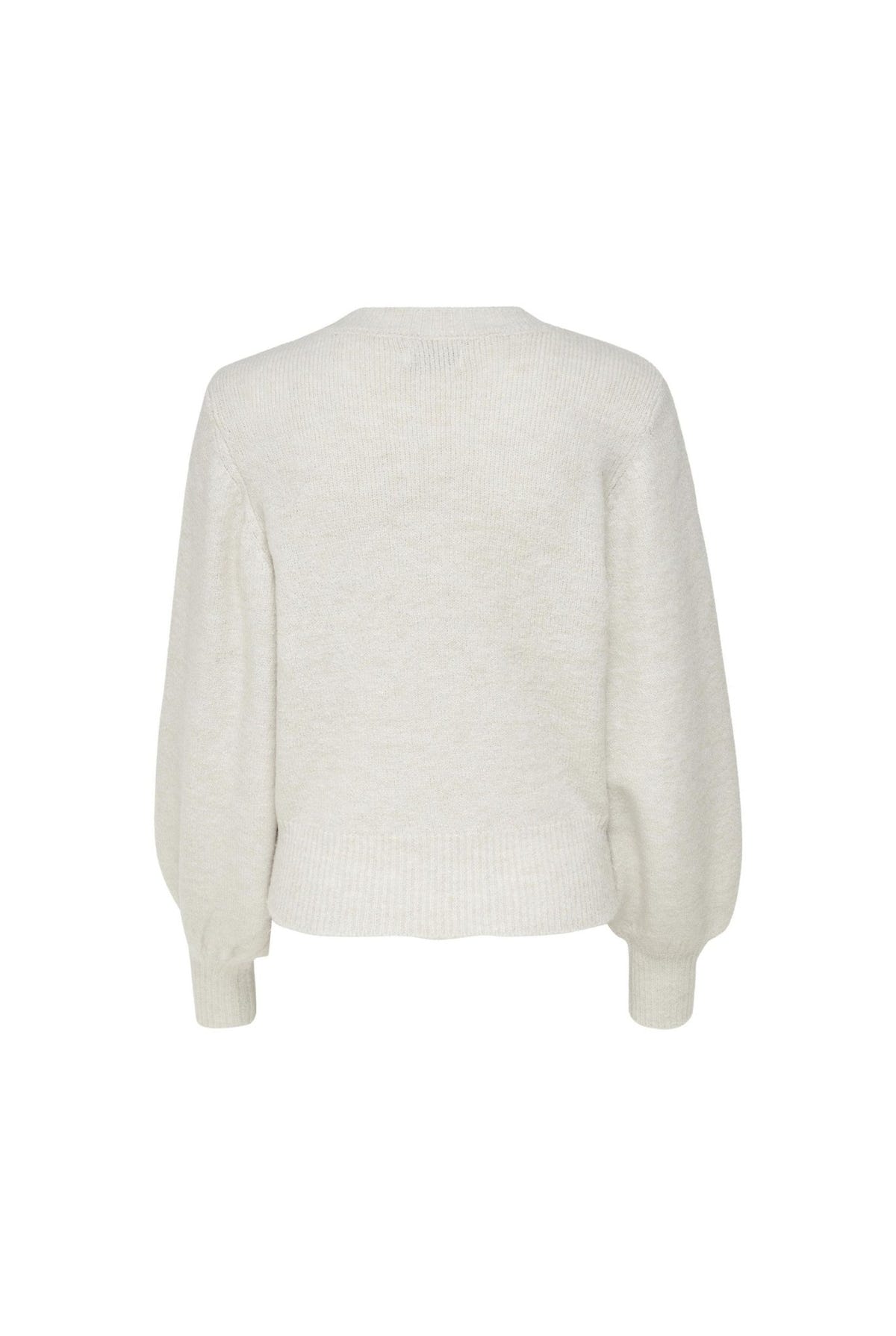 ONLY - Knit Top Embellished Neckline - Beige