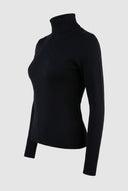 Jean Louis Francoise - Knit Turtleneck Top Fitted - Black