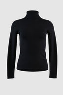 Jean Louis Francoise - Knit Turtleneck Top Fitted - Black