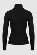 Jean Louis Francoise - Knit Turtleneck Top Fitted - Black