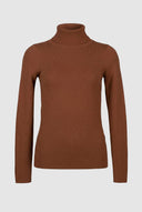Jean Louis Francoise - Knit Turtleneck Top Fitted - Brown