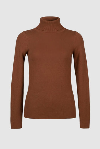 Jean Louis Francoise - Knit Turtleneck Top Fitted - Brown