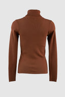 Jean Louis Francoise - Knit Turtleneck Top Fitted - Brown