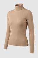 Jean Louis Francoise - Knit Turtleneck Top Fitted - Camel