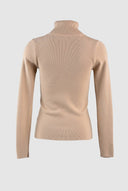 Jean Louis Francoise - Knit Turtleneck Top Fitted - Camel