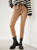 Κολάν δερματίνη με κάθετη ραφή - Caramel - thefashionproject.gr - The Fashion Project