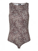 Κορμάκι αμάνικο με print PIECES 171577554 - Leopard - thefashionproject.gr - PIECES