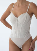 Κορμάκι με διαφάνεια Vero Moda 10295689 - Μπεζ - thefashionproject.gr - VERO MODA