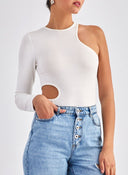 Κορμάκι με έναν ώμο Different - Shop 01 - 176 - Λευκό - thefashionproject.gr - DIFFERENT - SHOP