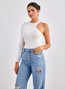 Κορμάκι με έναν ώμο Different - Shop 01 - 176 - Λευκό - thefashionproject.gr - DIFFERENT - SHOP