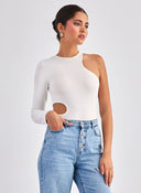 Κορμάκι με έναν ώμο Different - Shop 01 - 176 - Λευκό - thefashionproject.gr - DIFFERENT - SHOP