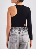 Κορμάκι με έναν ώμο Different - Shop 01 - 176 - Μαύρο - thefashionproject.gr - DIFFERENT - SHOP