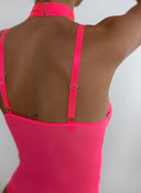 Κορμάκι see through με choker - Φούξια - thefashionproject.gr - The Fashion Project