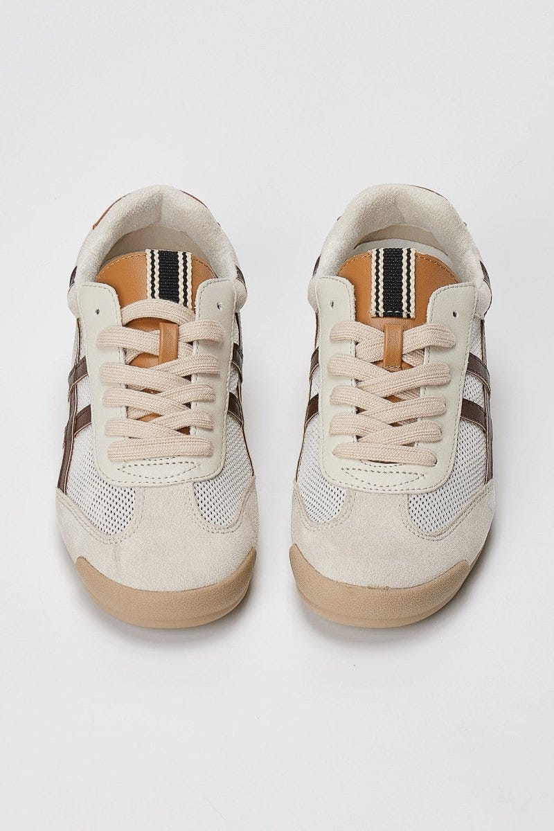 CORINA - Lace Up Sneakers - Beige Matte