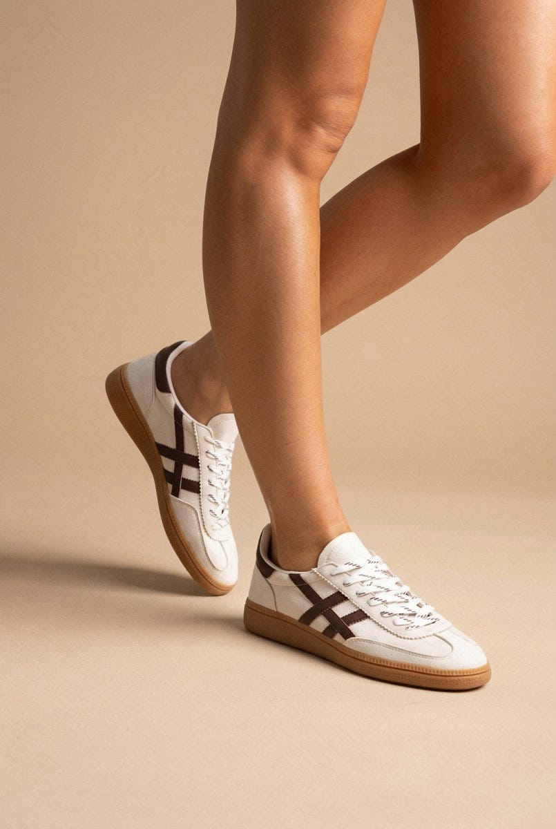 CORINA - Lace Up Sneakers - Beige Matte