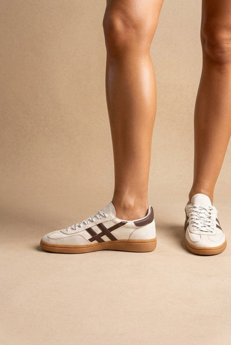 CORINA - Lace Up Sneakers - Beige Matte