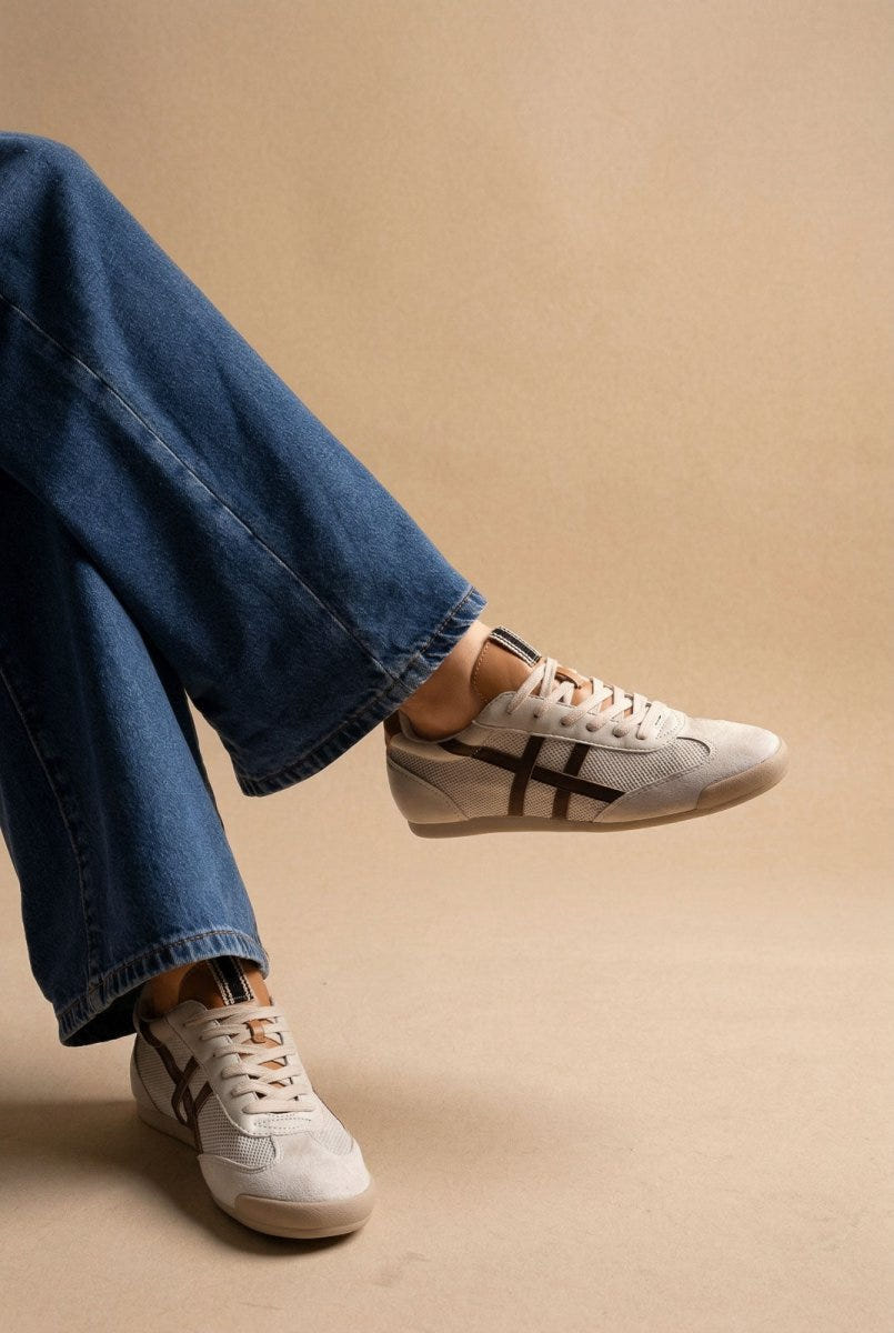 CORINA - Lace Up Sneakers - Beige Matte